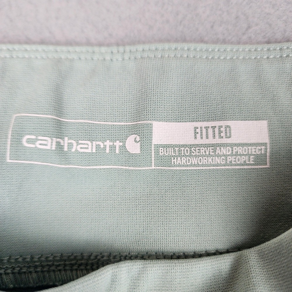 Carhartt Leggings Womens M Green Mid Rise Ankle Workwear Zip Pocket Stretch Knit